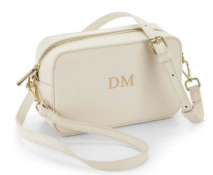 Personalised initials cross body bag