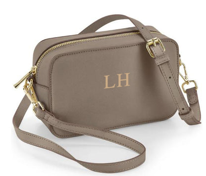 Personalised initials cross body bag