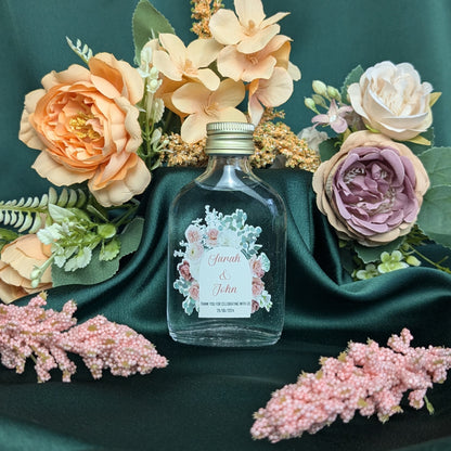 Zamzam filled bottles - Pink carnations and white peony's