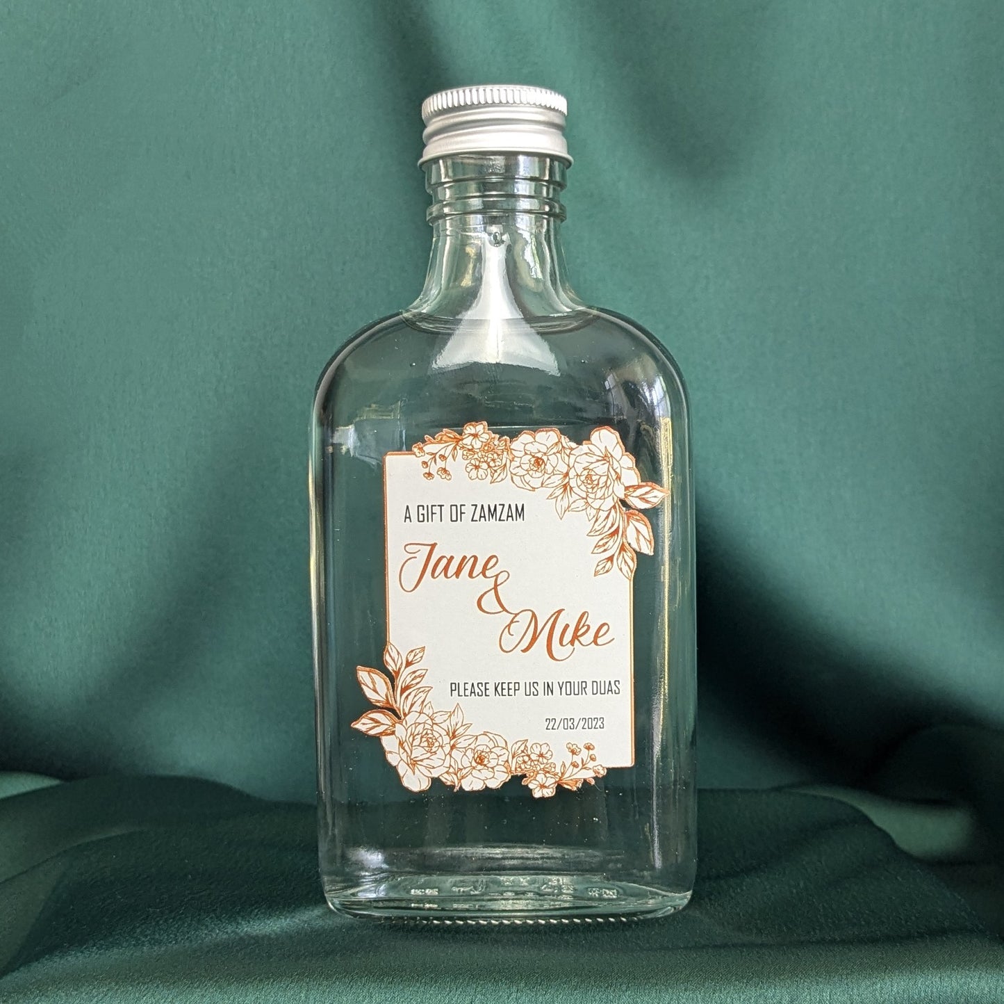 Zamzam filled bottles - Gold Roses