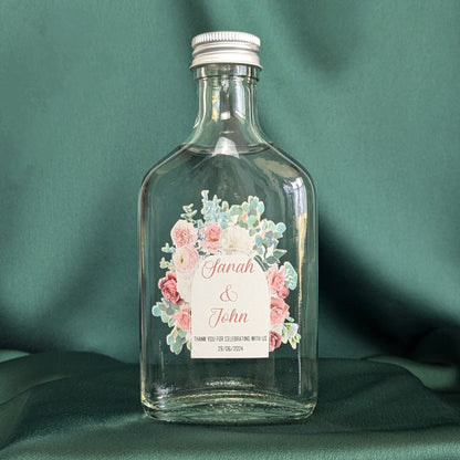 Zamzam filled bottles - Pink carnations and white peony's