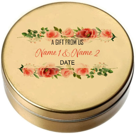 Round Tins - Coral roses and camellias